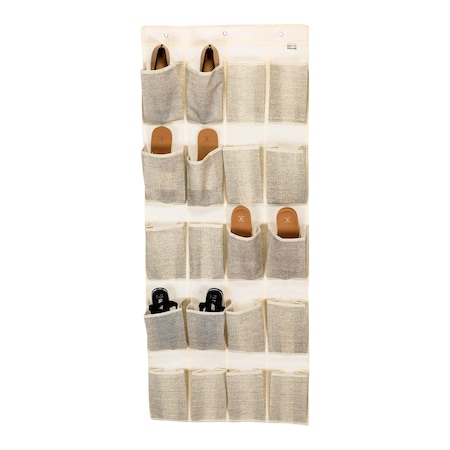 Simplify 20-Pocket  Shoe Organizer in Faux Jute 25426-FEJ